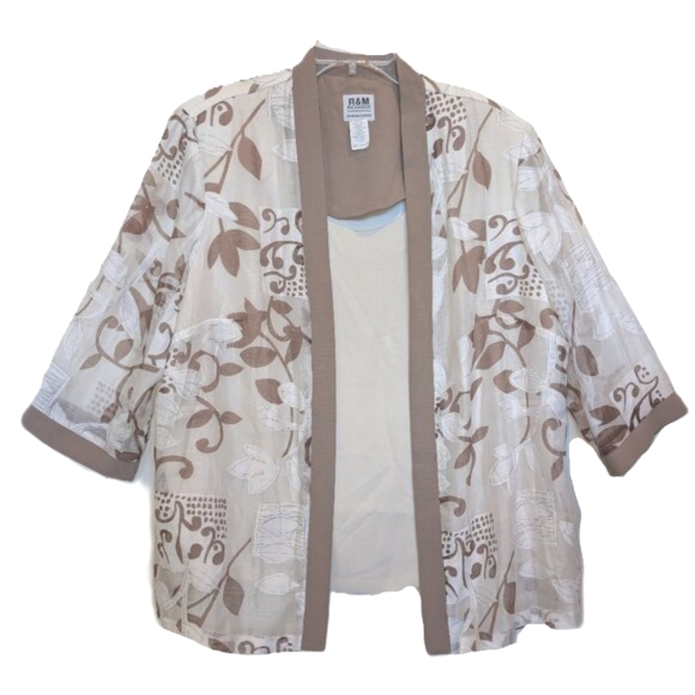 R & M Richards Top with Sheer Overlay Size 24W Petite
